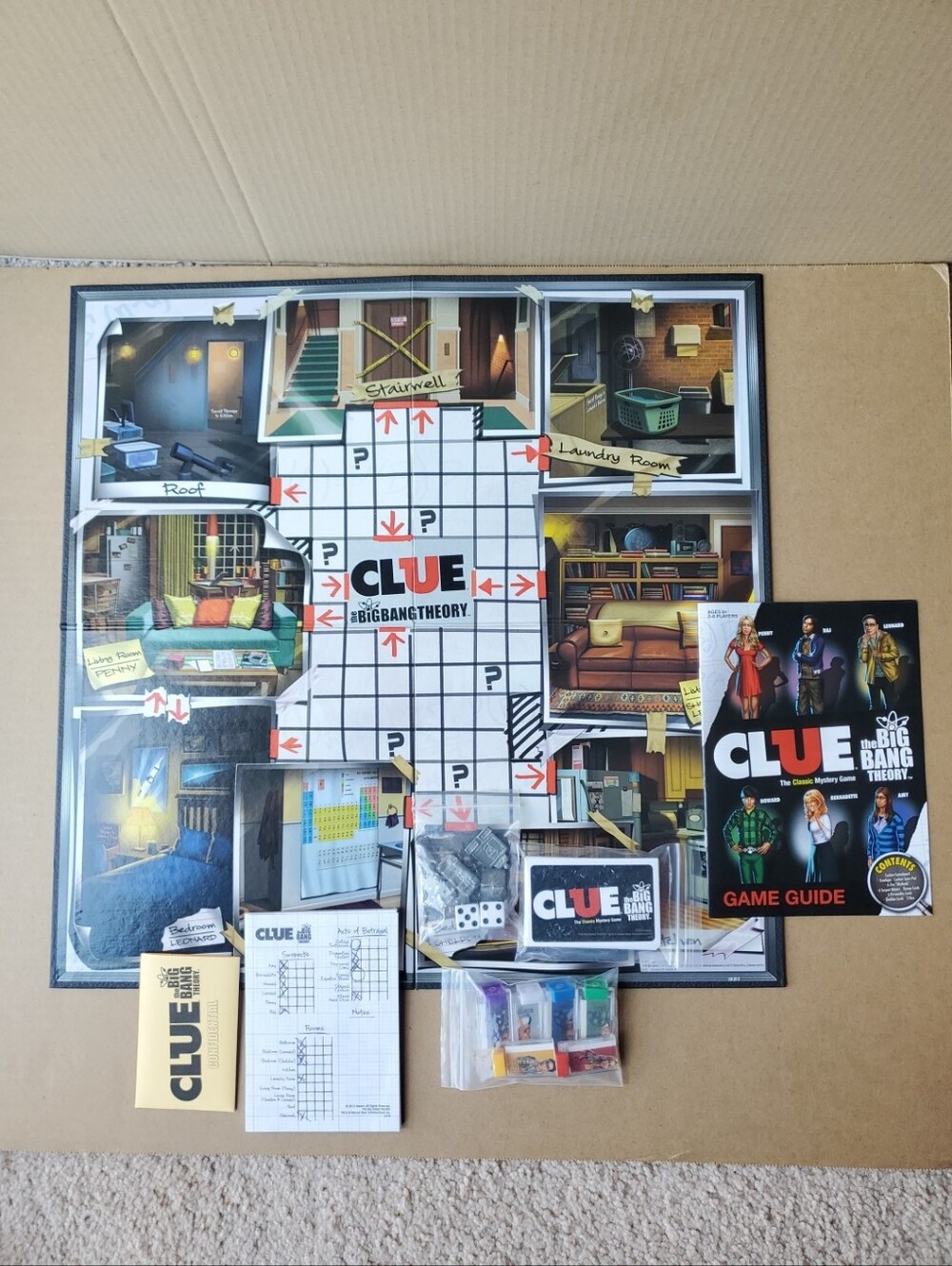 Clue The Board Game Big Bang Theory Edition Mystery Hasbro NO BOX